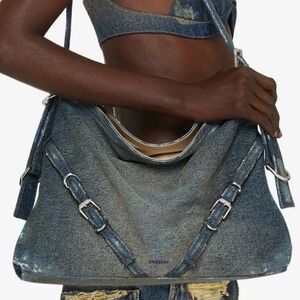 Givenchy Washed Denim Voyou in medium- Shoulder Bag